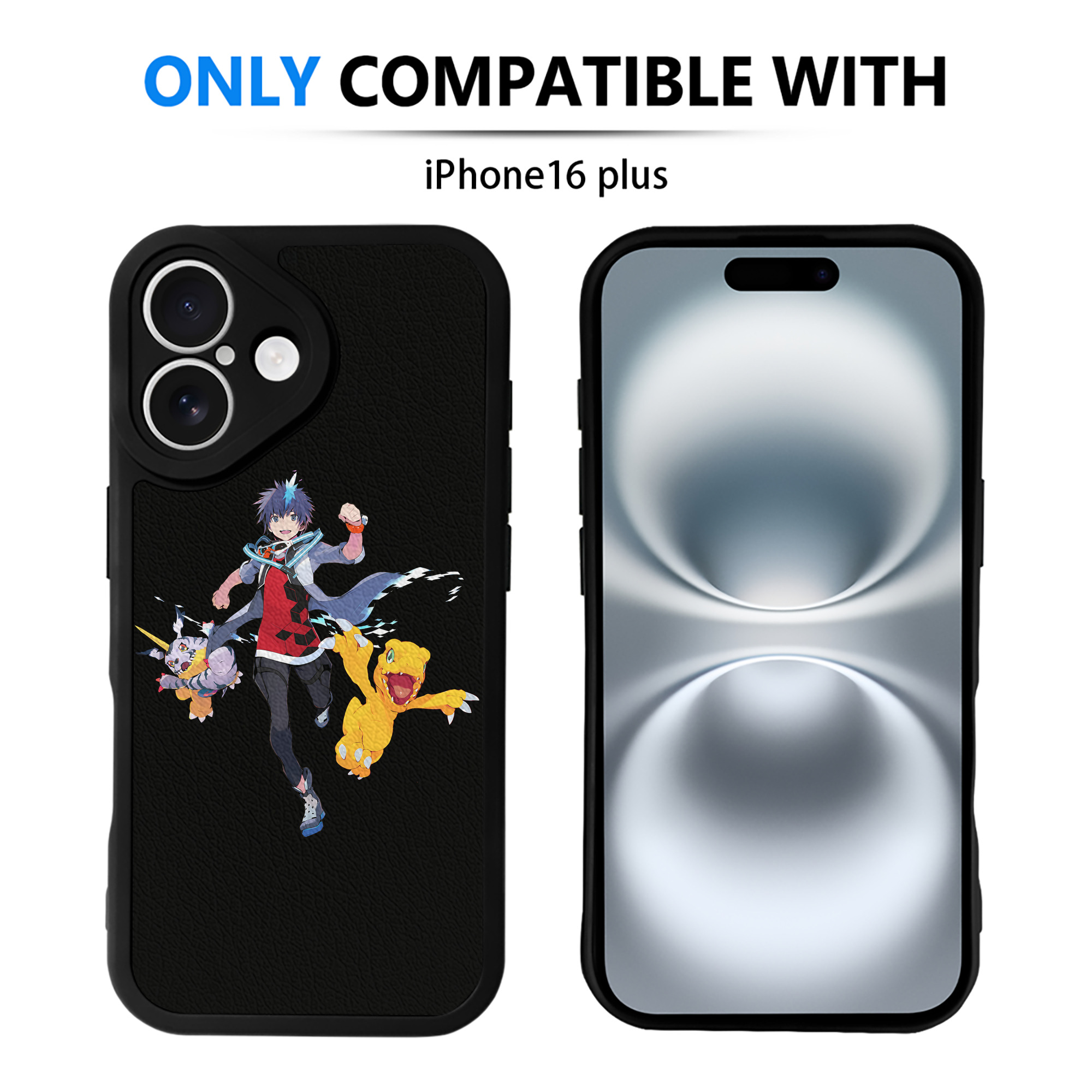 （画像用） Digimon デジタルモンスター/デジモン 【iPhone 16シリーズ対応】シリコンスマホケース（レザー調） 材質：シリコン